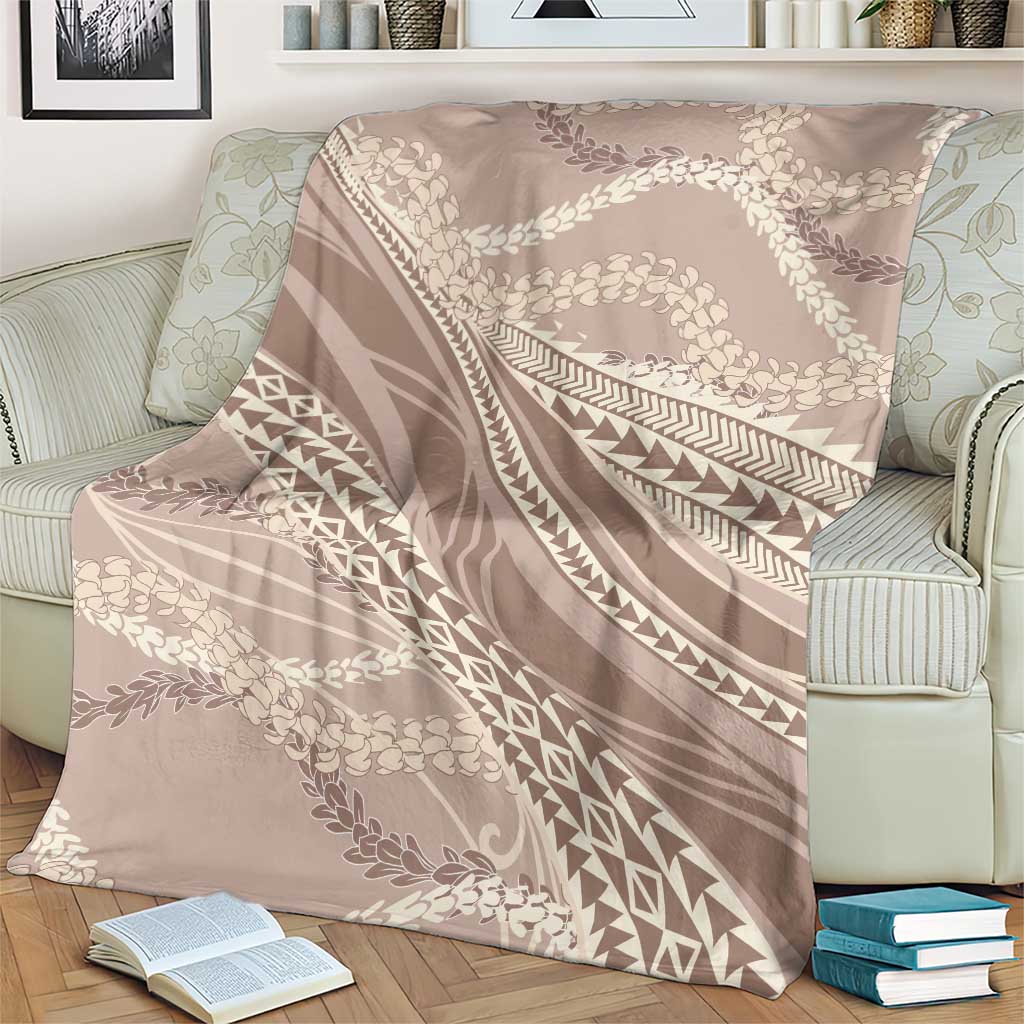Polynesian Puakeniken Pikake Twisted Lei Blanket Beige LT7 - Polynesian Pride