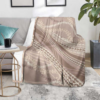 Polynesian Puakeniken Pikake Twisted Lei Blanket Beige LT7 - Polynesian Pride