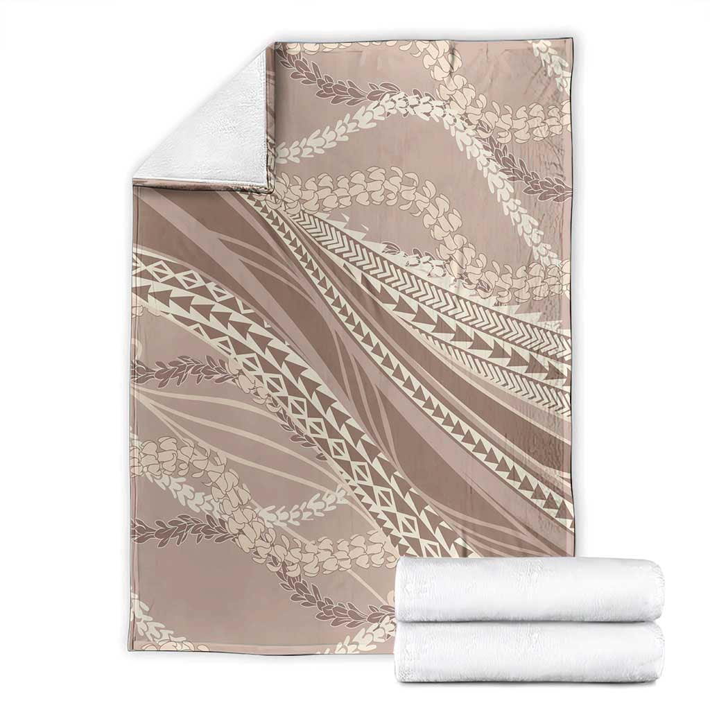 Polynesian Puakeniken Pikake Twisted Lei Blanket Beige LT7 - Polynesian Pride