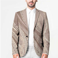 Polynesian Puakeniken Pikake Twisted Lei Blazer Beige LT7 - Polynesian Pride