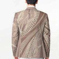 Polynesian Puakeniken Pikake Twisted Lei Blazer Beige LT7 - Polynesian Pride