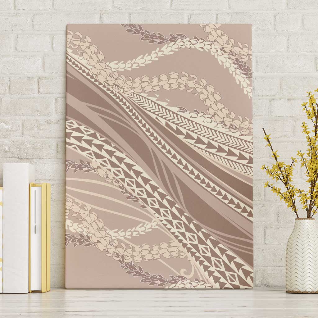 Polynesian Puakeniken Pikake Twisted Lei Canvas Wall Art Beige LT7 Without Frame Beige - Polynesian Pride