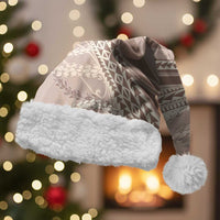 Polynesian Puakeniken Pikake Twisted Lei Christmas Santa Hat Beige LT7 With Fur Beige - Polynesian Pride