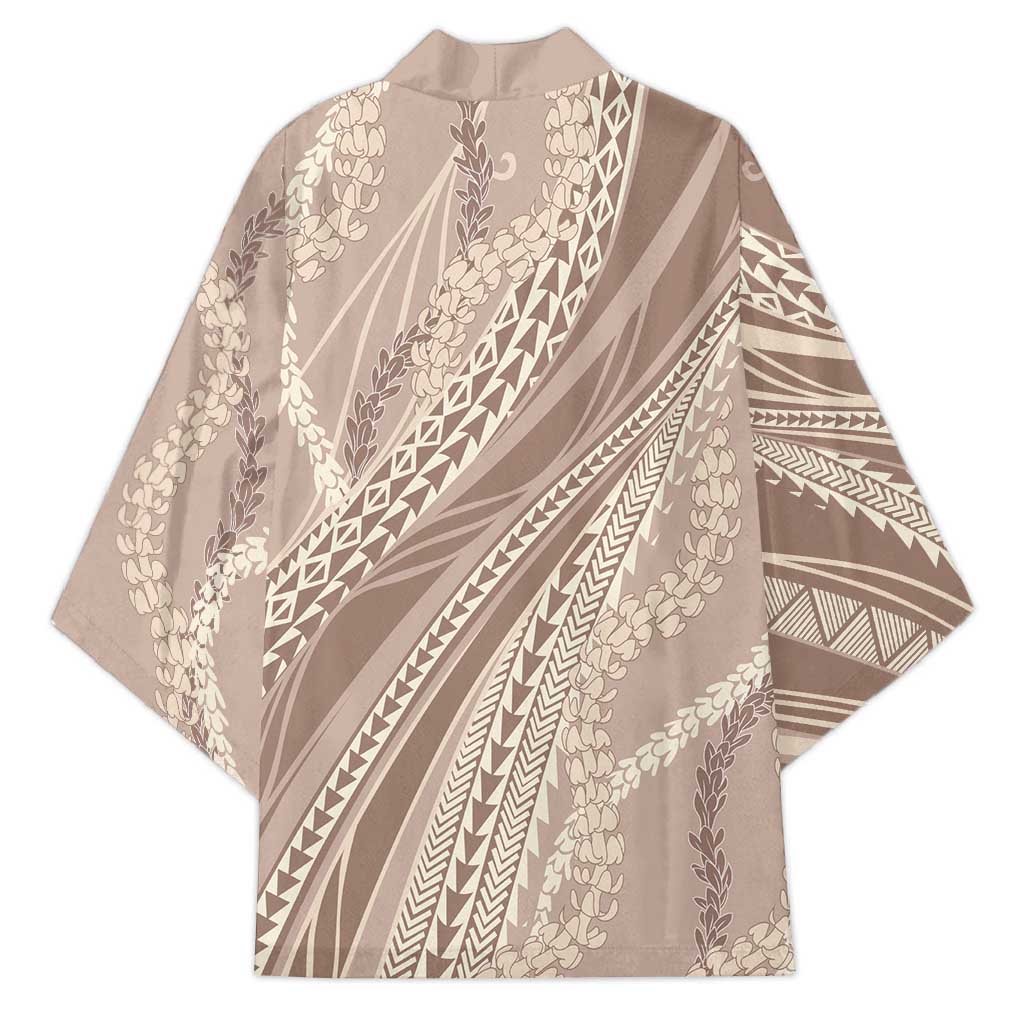 Polynesian Puakeniken Pikake Twisted Lei Kimono Beige LT7 - Polynesian Pride