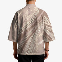Polynesian Puakeniken Pikake Twisted Lei Kimono Beige LT7 - Polynesian Pride