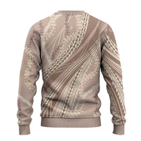 Polynesian Puakeniken Pikake Twisted Lei Ugly Christmas Sweater Beige LT7 - Polynesian Pride