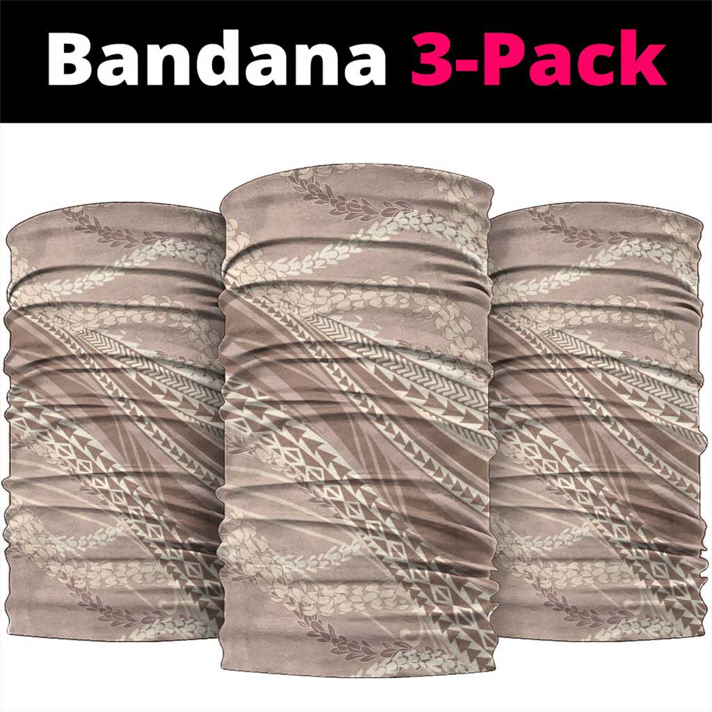 Polynesian Puakeniken Pikake Twisted Lei Neck Gaiter Beige LT7 package One Size: 25*50cm Beige - Polynesian Pride