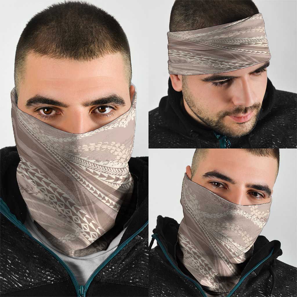 Polynesian Puakeniken Pikake Twisted Lei Neck Gaiter Beige LT7 - Polynesian Pride