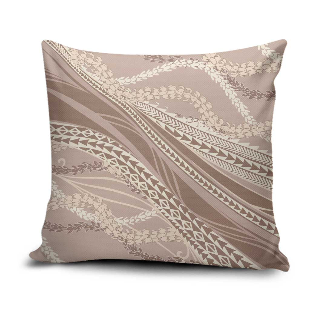 Polynesian Puakeniken Pikake Twisted Lei Pillow Cover Beige LT7 Beige - Polynesian Pride