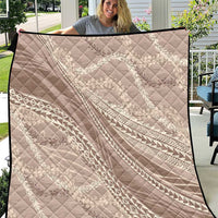 Polynesian Puakeniken Pikake Twisted Lei Quilt Beige LT7 Beige - Polynesian Pride
