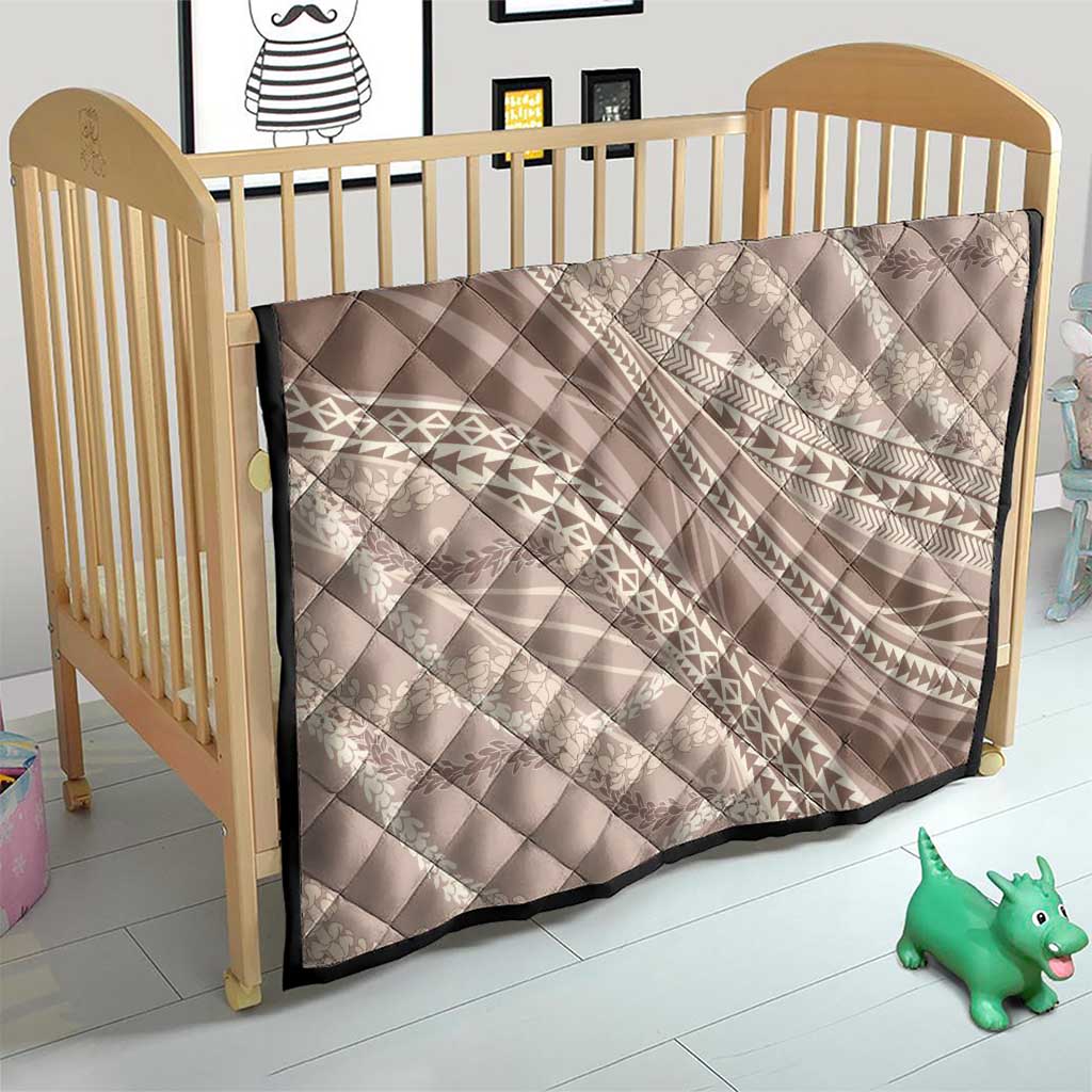Polynesian Puakeniken Pikake Twisted Lei Quilt Beige LT7 - Polynesian Pride