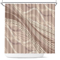Polynesian Puakeniken Pikake Twisted Lei Shower Curtain Beige LT7 Beige - Polynesian Pride