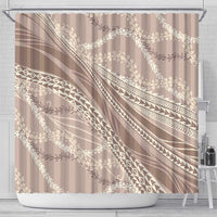 Polynesian Puakeniken Pikake Twisted Lei Shower Curtain Beige LT7 - Polynesian Pride