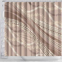 Polynesian Puakeniken Pikake Twisted Lei Shower Curtain Beige LT7 - Polynesian Pride