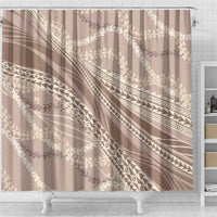 Polynesian Puakeniken Pikake Twisted Lei Shower Curtain Beige LT7 - Polynesian Pride