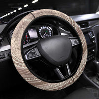 Polynesian Puakeniken Pikake Twisted Lei Steering Wheel Cover Beige LT7 Universal Fit Beige - Polynesian Pride