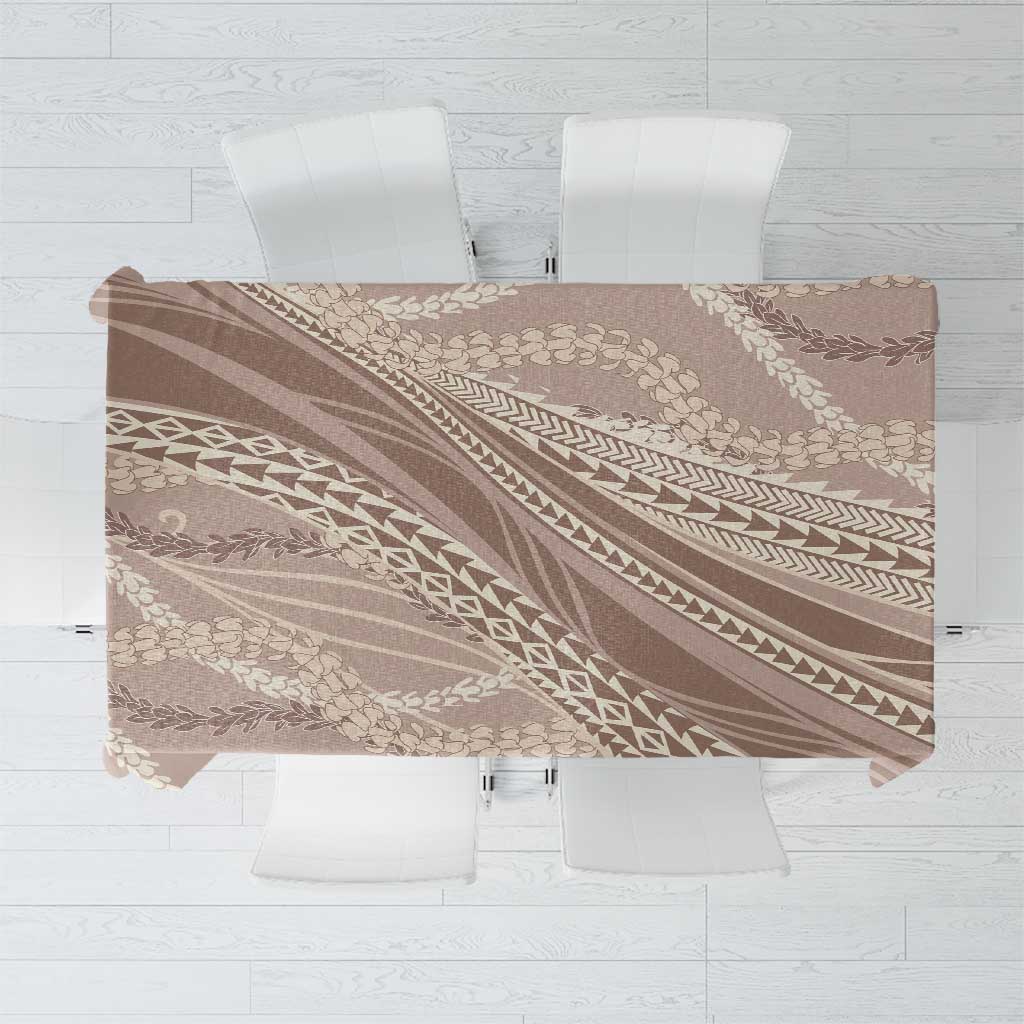 Polynesian Puakeniken Pikake Twisted Lei Tablecloth Beige LT7 Beige - Polynesian Pride