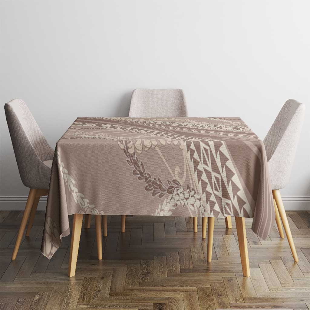 Polynesian Puakeniken Pikake Twisted Lei Tablecloth Beige LT7 - Polynesian Pride