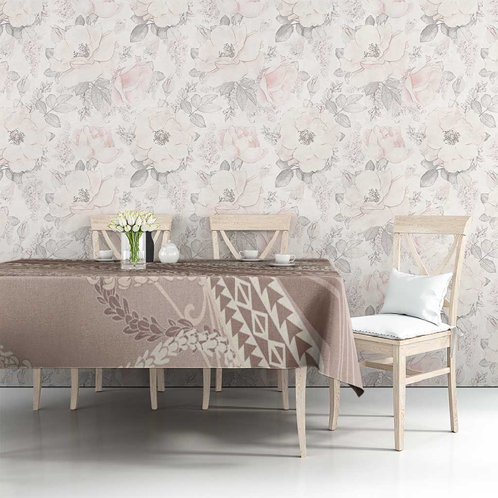 Polynesian Puakeniken Pikake Twisted Lei Tablecloth Beige LT7 - Polynesian Pride