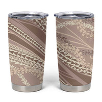 Polynesian Puakeniken Pikake Twisted Lei Tumbler Cup Beige LT7 Beige - Polynesian Pride