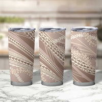 Polynesian Puakeniken Pikake Twisted Lei Tumbler Cup Beige LT7 - Polynesian Pride