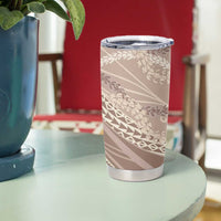 Polynesian Puakeniken Pikake Twisted Lei Tumbler Cup Beige LT7 - Polynesian Pride