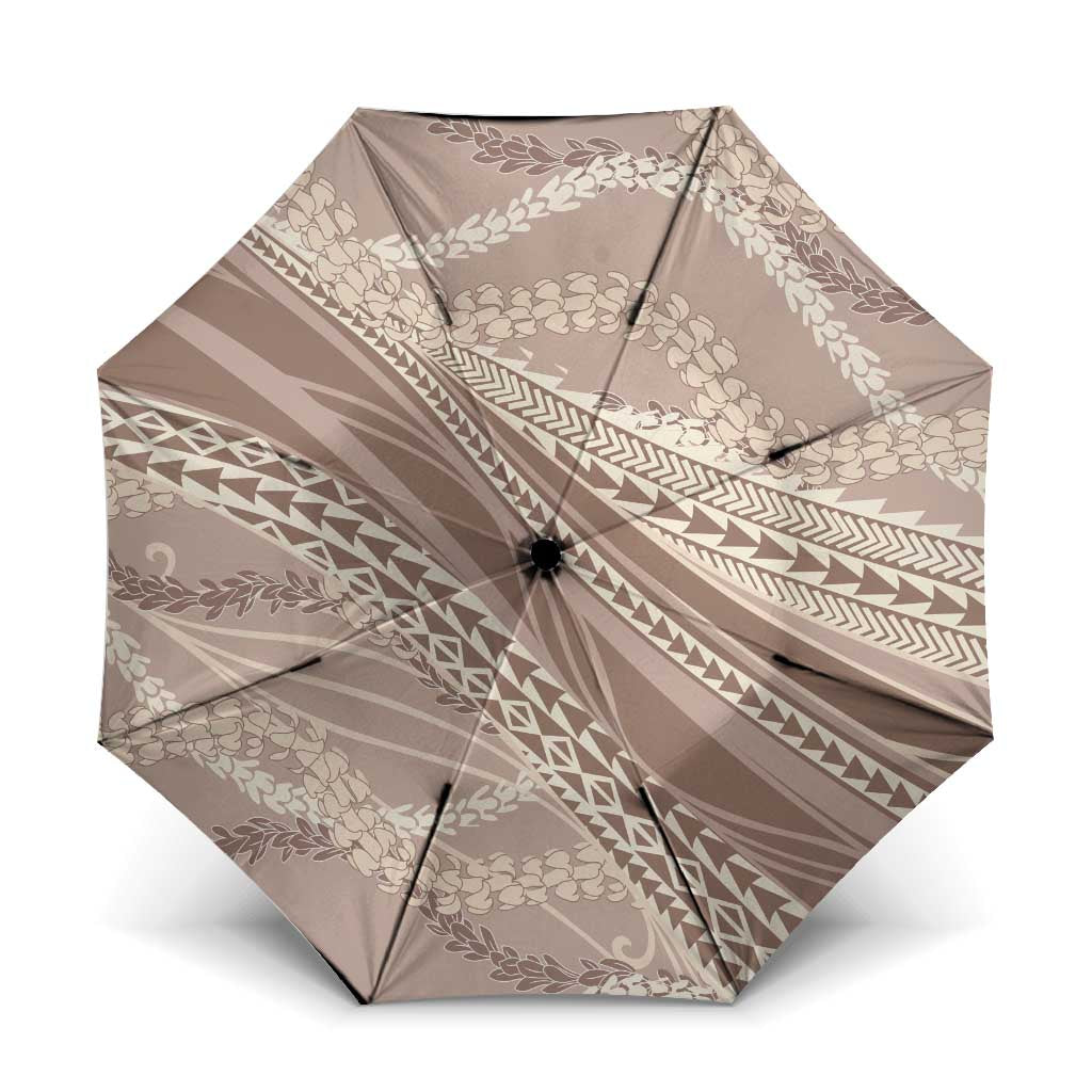 Polynesian Puakeniken Pikake Twisted Lei Umbrella Beige LT7 One Size Folded 11.42 inch Opened Diameter 37.4 inch Beige - Polynesian Pride