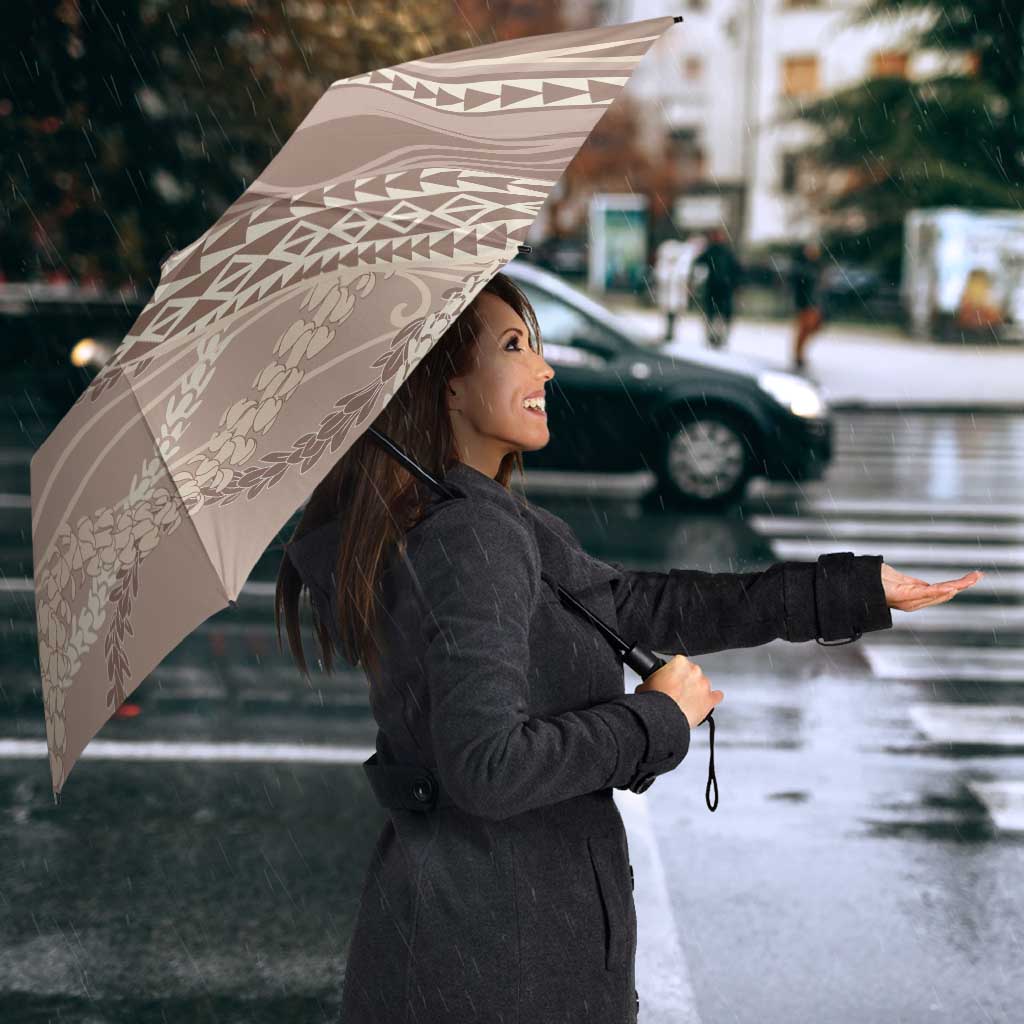 Polynesian Puakeniken Pikake Twisted Lei Umbrella Beige LT7 - Polynesian Pride