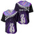 Personalised New Zealand Maori Baseball Jersey Manaia Paua Shell Purple LT7 - Polynesian Pride