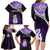 Personalised New Zealand Maori Family Matching Long Sleeve Bodycon Dress and Hawaiian Shirt Manaia Paua Shell Purple LT7 - Polynesian Pride