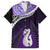 Personalised New Zealand Maori Family Matching Long Sleeve Bodycon Dress and Hawaiian Shirt Manaia Paua Shell Purple LT7 Dad's Shirt - Short Sleeve Purple - Polynesian Pride