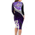 Personalised New Zealand Maori Family Matching Long Sleeve Bodycon Dress and Hawaiian Shirt Manaia Paua Shell Purple LT7 - Polynesian Pride