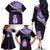 Personalised New Zealand Maori Family Matching Off Shoulder Long Sleeve Dress and Hawaiian Shirt Manaia Paua Shell Purple LT7 - Polynesian Pride