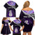 Personalised New Zealand Maori Family Matching Off Shoulder Short Dress and Hawaiian Shirt Manaia Paua Shell Purple LT7 - Polynesian Pride