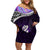 Personalised New Zealand Maori Family Matching Off Shoulder Short Dress and Hawaiian Shirt Manaia Paua Shell Purple LT7 Mom's Dress Purple - Polynesian Pride