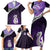 Personalised New Zealand Maori Family Matching Short Sleeve Bodycon Dress and Hawaiian Shirt Manaia Paua Shell Purple LT7 - Polynesian Pride