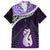 Personalised New Zealand Maori Family Matching Short Sleeve Bodycon Dress and Hawaiian Shirt Manaia Paua Shell Purple LT7 Dad's Shirt - Short Sleeve Purple - Polynesian Pride