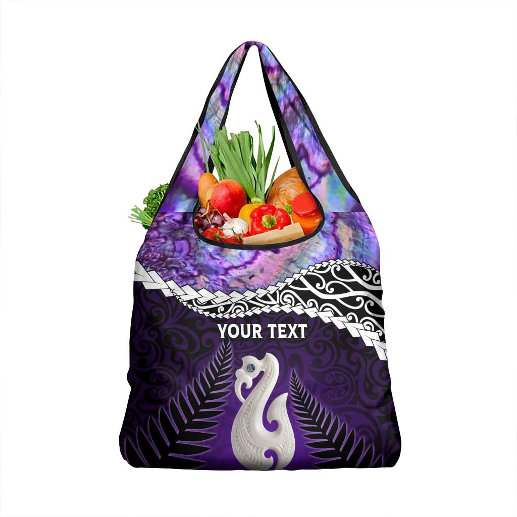 Personalised New Zealand Maori Grocery Bag Manaia Paua Shell Purple LT7 1-pack One Size Purple - Polynesian Pride