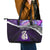 Personalised New Zealand Maori Leather Tote Bag Manaia Paua Shell Purple LT7 - Polynesian Pride