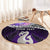 Personalised New Zealand Maori Round Carpet Manaia Paua Shell Purple LT7 - Polynesian Pride