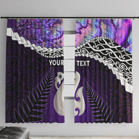 Personalised New Zealand Maori Window Curtain Manaia Paua Shell Purple LT7 With Hooks Purple - Polynesian Pride