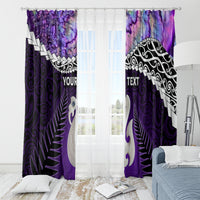 Personalised New Zealand Maori Window Curtain Manaia Paua Shell Purple LT7 - Polynesian Pride