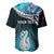 Personalised New Zealand Maori Baseball Jersey Manaia Paua Shell Turquoise LT7 - Polynesian Pride