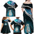 Personalised New Zealand Maori Family Matching Off Shoulder Maxi Dress and Hawaiian Shirt Manaia Paua Shell Turquoise LT7 - Polynesian Pride