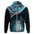 Personalised New Zealand Maori Hoodie Manaia Paua Shell Turquoise LT7 Zip Hoodie Turquoise - Polynesian Pride