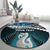 Personalised New Zealand Maori Round Carpet Manaia Paua Shell Turquoise LT7 - Polynesian Pride