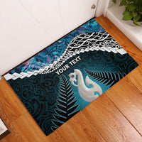 Personalised New Zealand Maori Rubber Doormat Manaia Paua Shell Turquoise LT7 Turquoise - Polynesian Pride