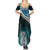 Personalised New Zealand Maori Summer Maxi Dress Manaia Paua Shell Turquoise LT7 - Polynesian Pride