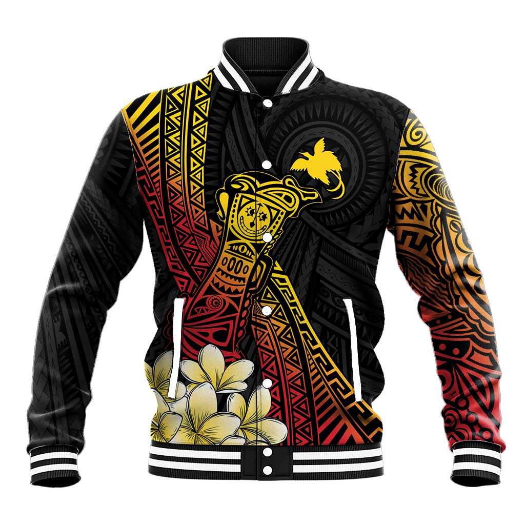 Personalized Papua New Guinea Baseball Jacket Kundu Drum Carving Motifs LT7 Unisex Black - Polynesian Pride