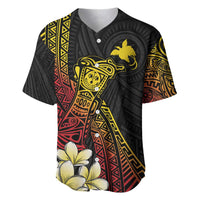 Personalized Papua New Guinea Baseball Jersey Kundu Drum Carving Motifs LT7 Black - Polynesian Pride